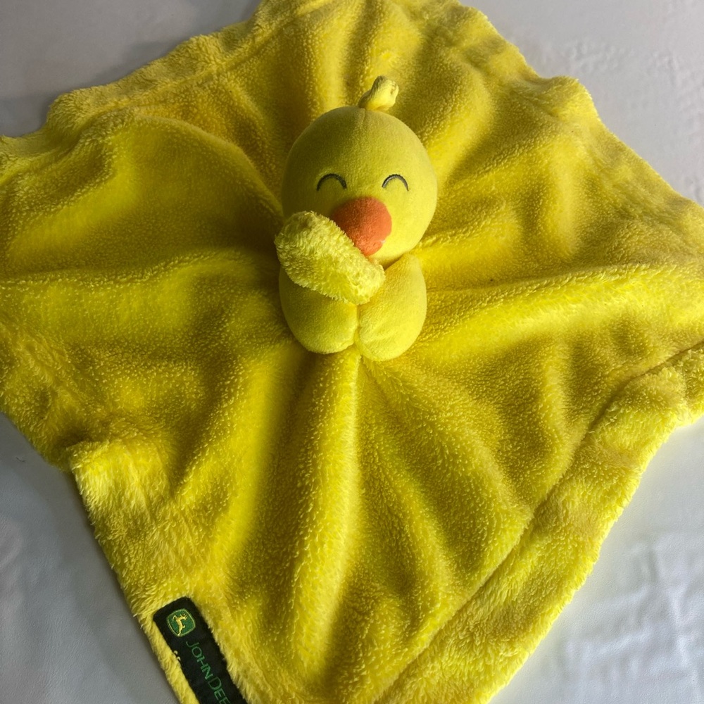 John Deere Yellow Chick Duck Lovey Plush 13 Inch Baby Security Blanket Toy